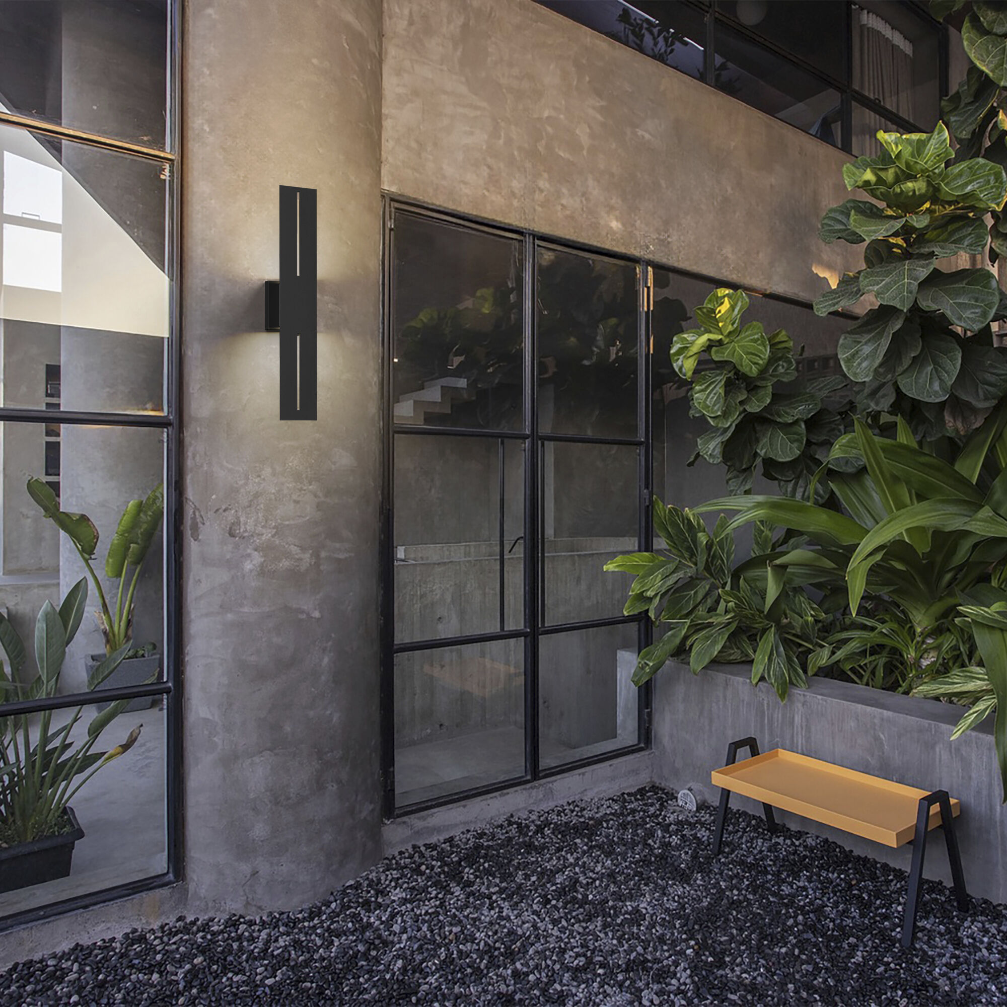 Slot LED 24 inch Sand Black Outdoor Wall Sconce